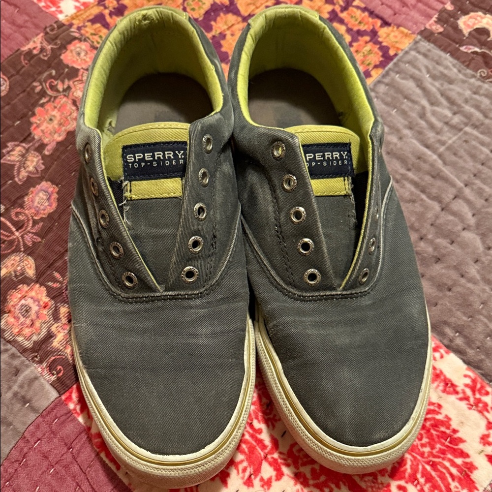 Sperry Men's Charcoal Canvas Boat Shoes